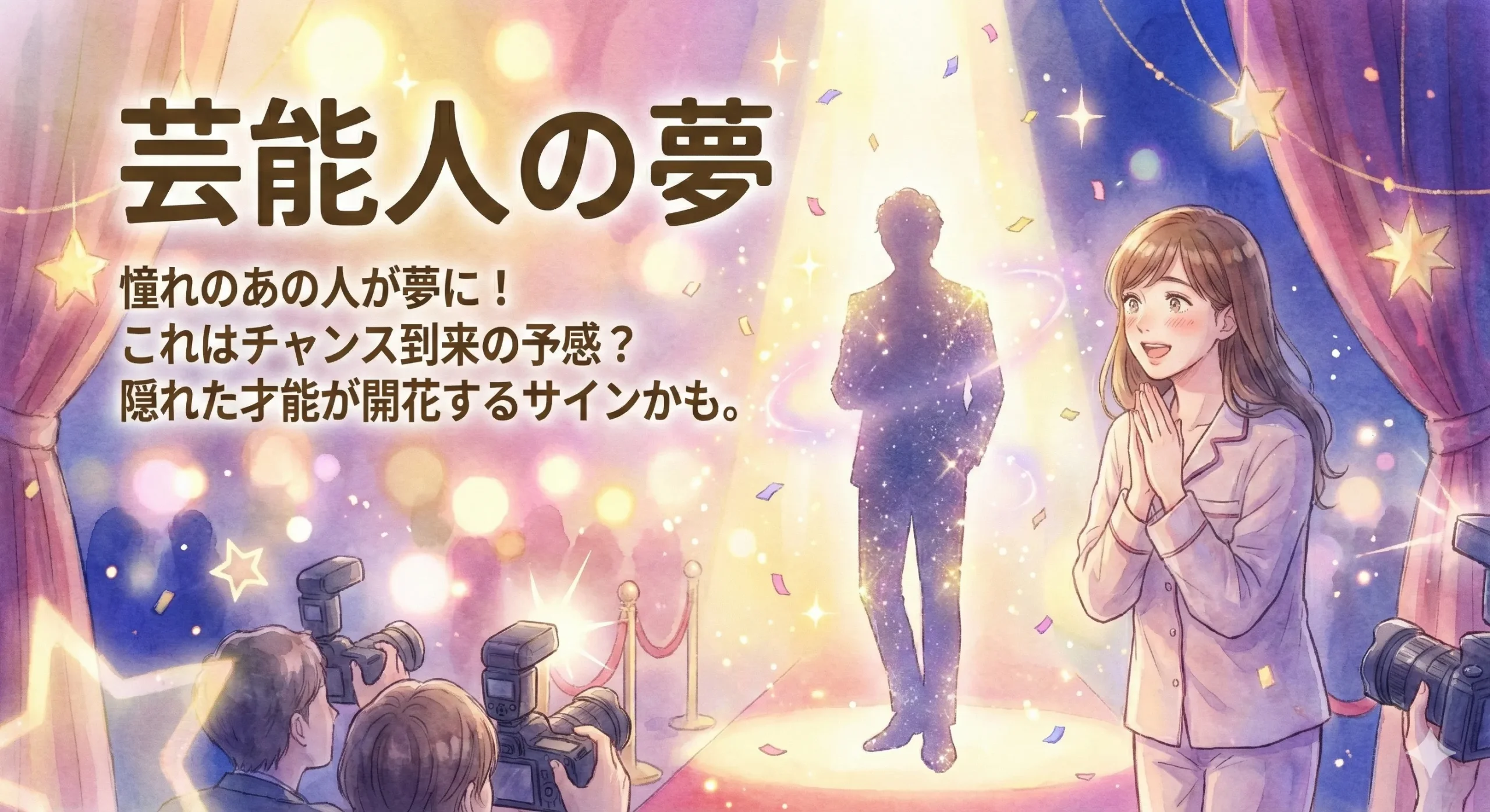 夢占いで芸能人と話す・付き合う夢の象徴的なイラスト